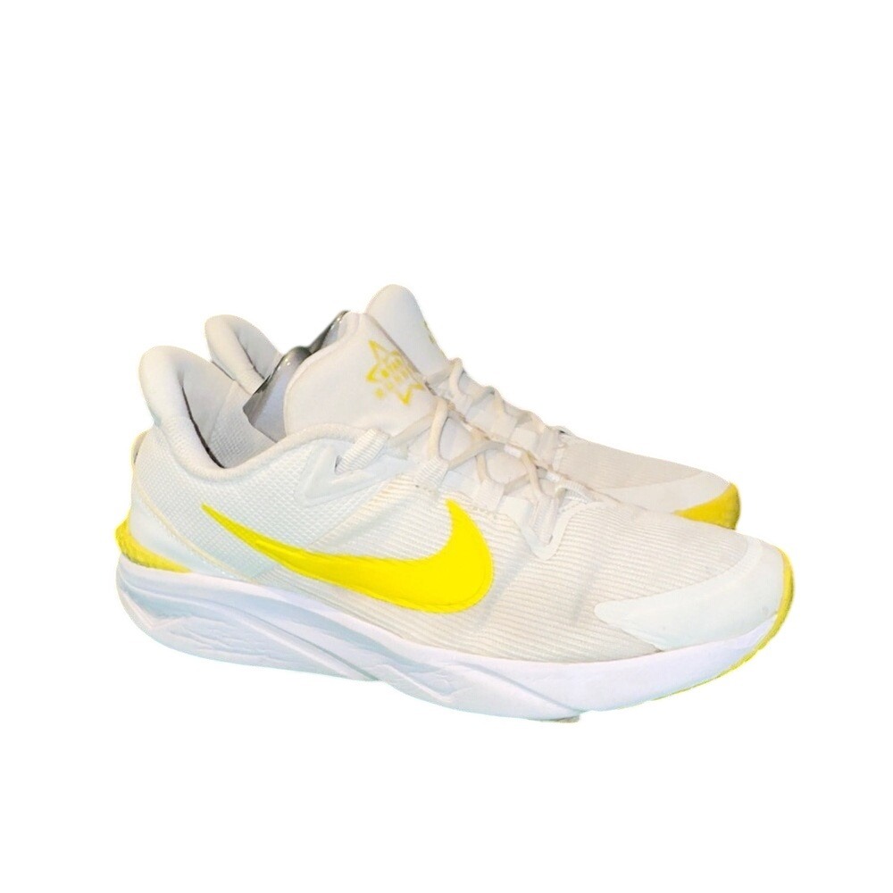 Nike Star Runner 4 Summit White Opti Yellow DX7614-101 Big Kids Boys Size 6Y